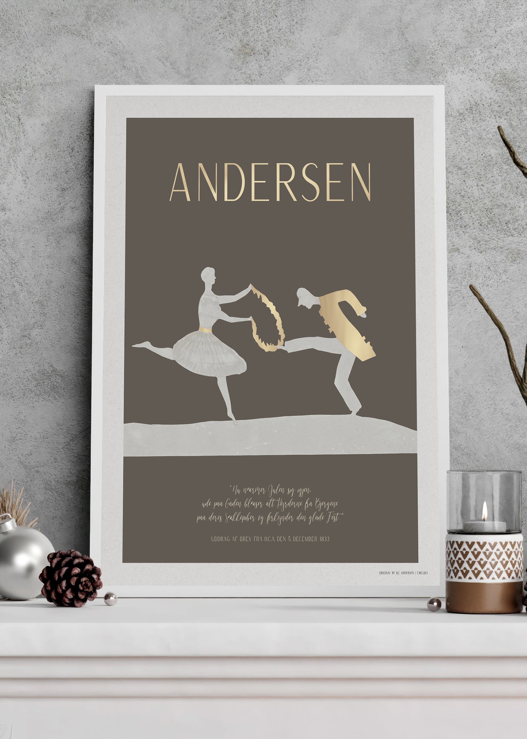 ChiCura Posters H.C. Andersen - Glade Fest Posters / H.C. Andersen Christmas 2. Dansk Plakat Citater