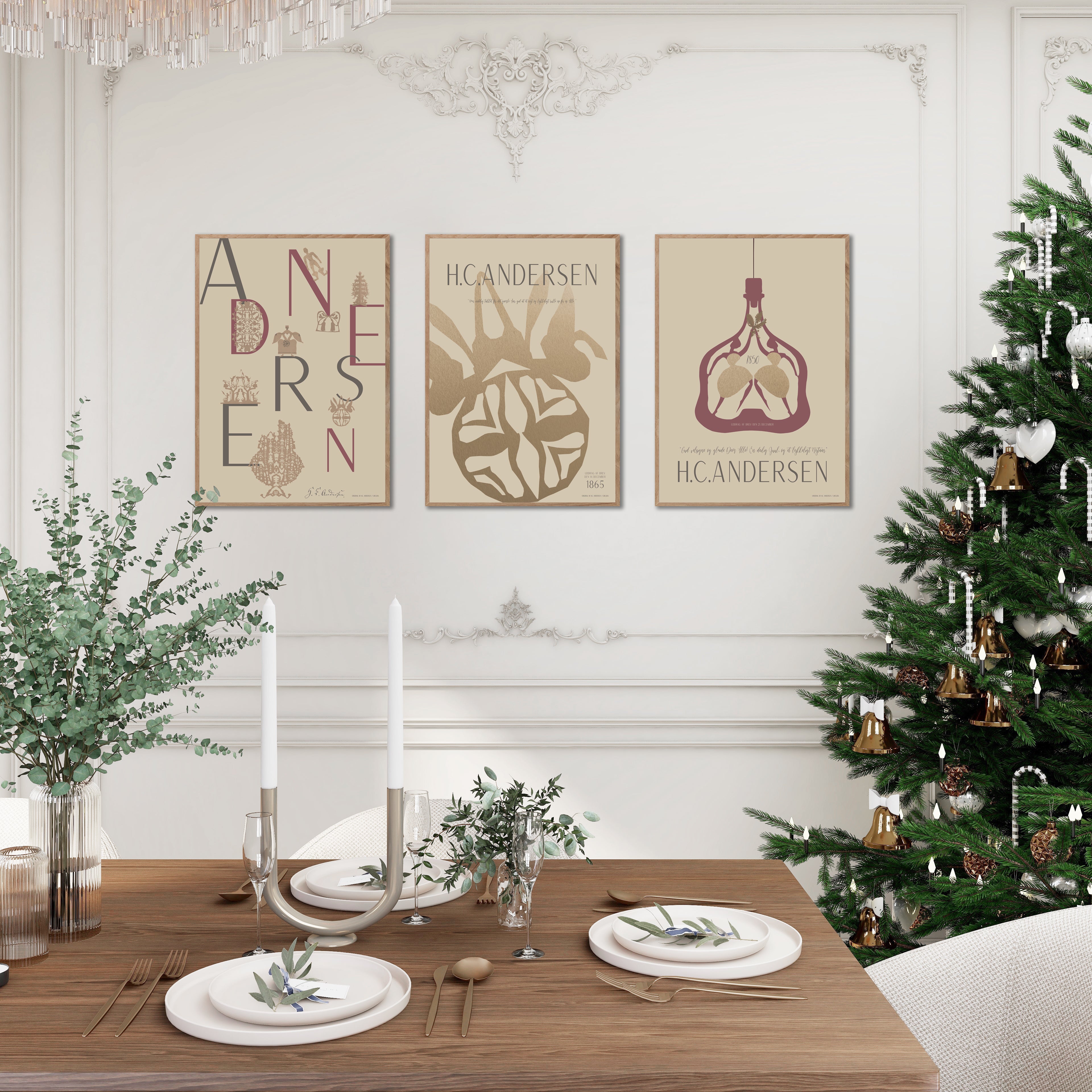 ChiCura Posters H.C. Andersen - Lykønskning Posters / H.C. Andersen Christmas 2. Dansk Plakat Citater