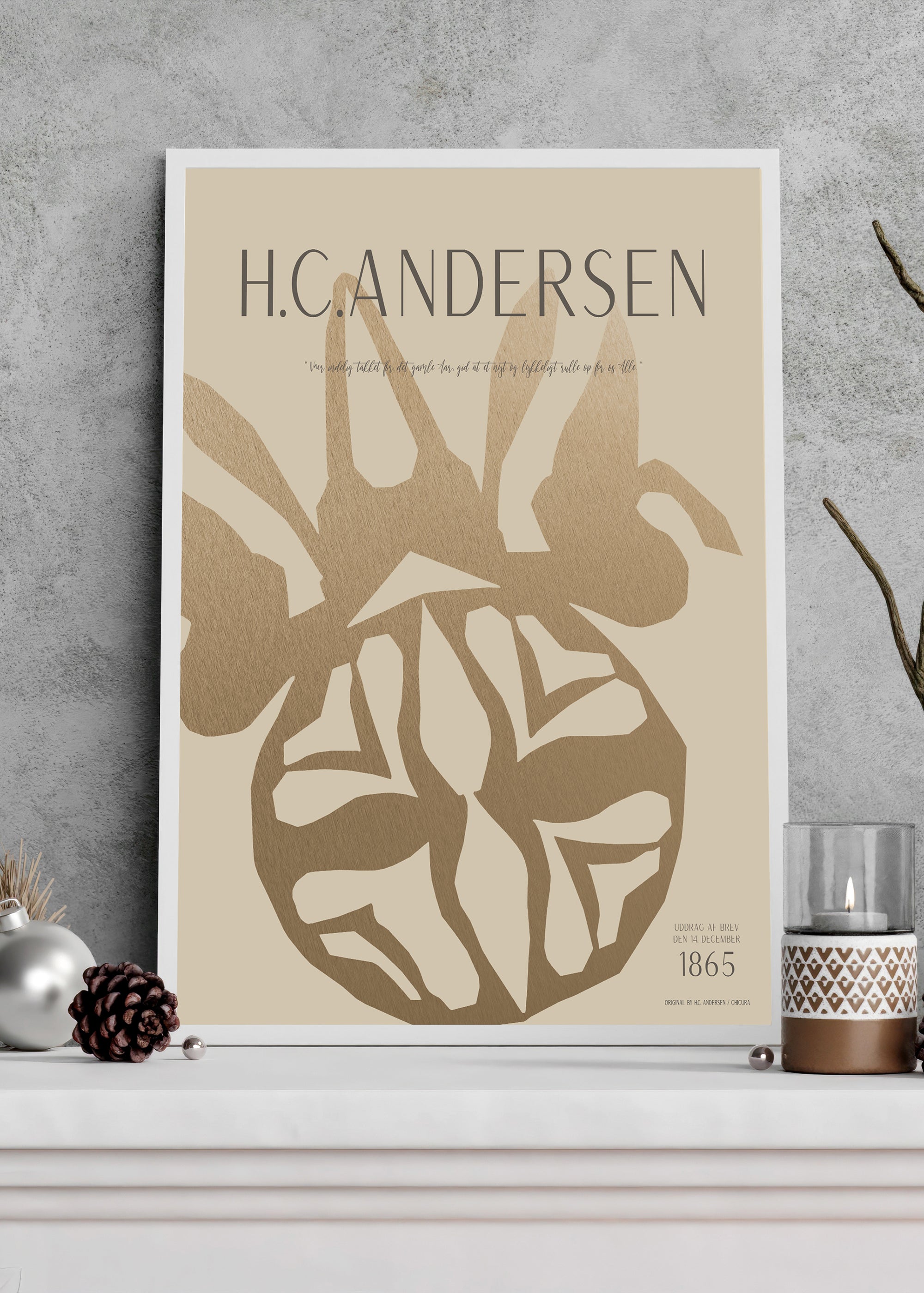 ChiCura Posters H.C. Andersen - Lykønskning Posters / H.C. Andersen Christmas 2. Dansk Plakat Citater