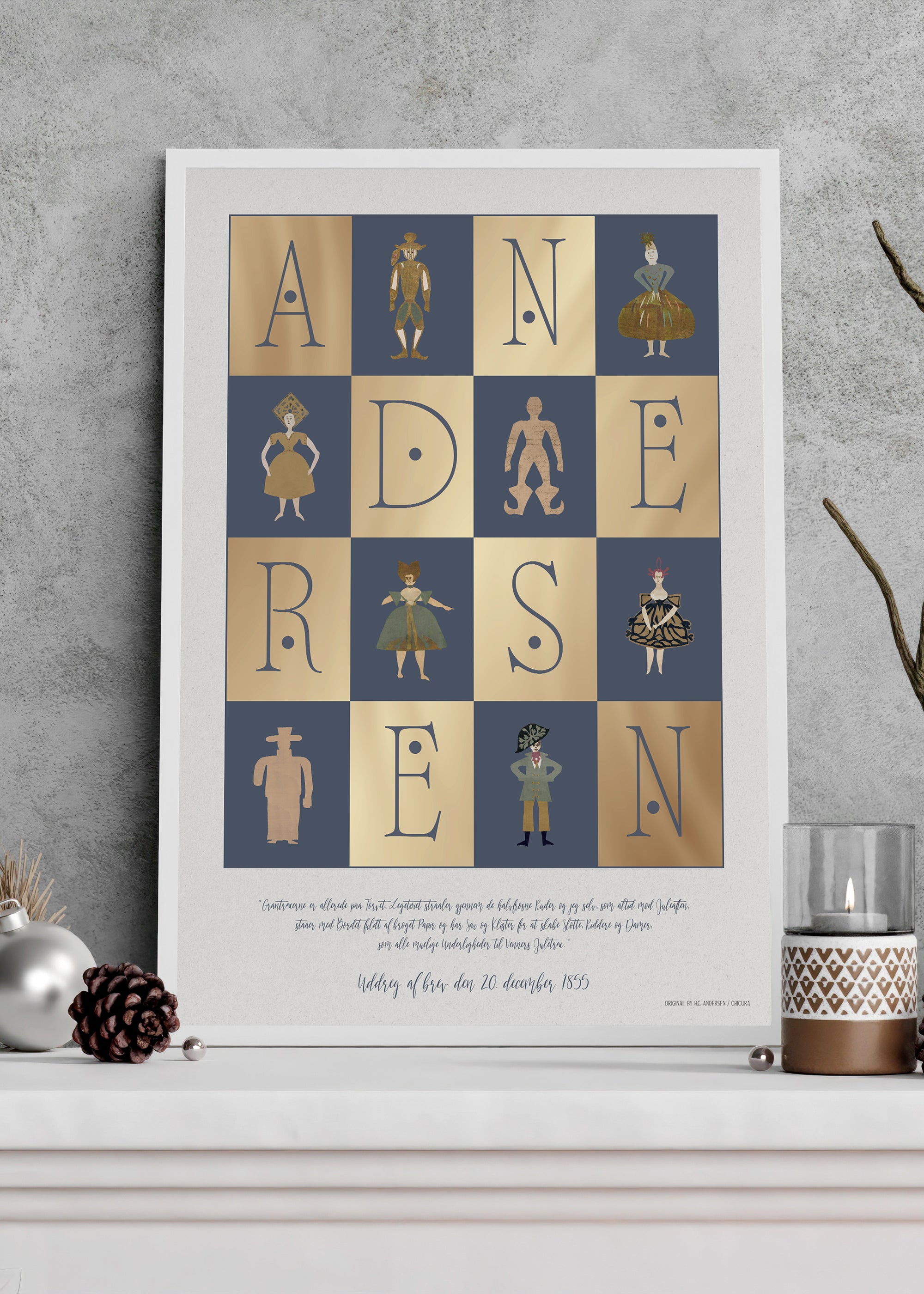 ChiCura Posters H.C. Andersen - Sax & Klister Posters / H.C. Andersen Christmas 2. Dansk Plakat Citater