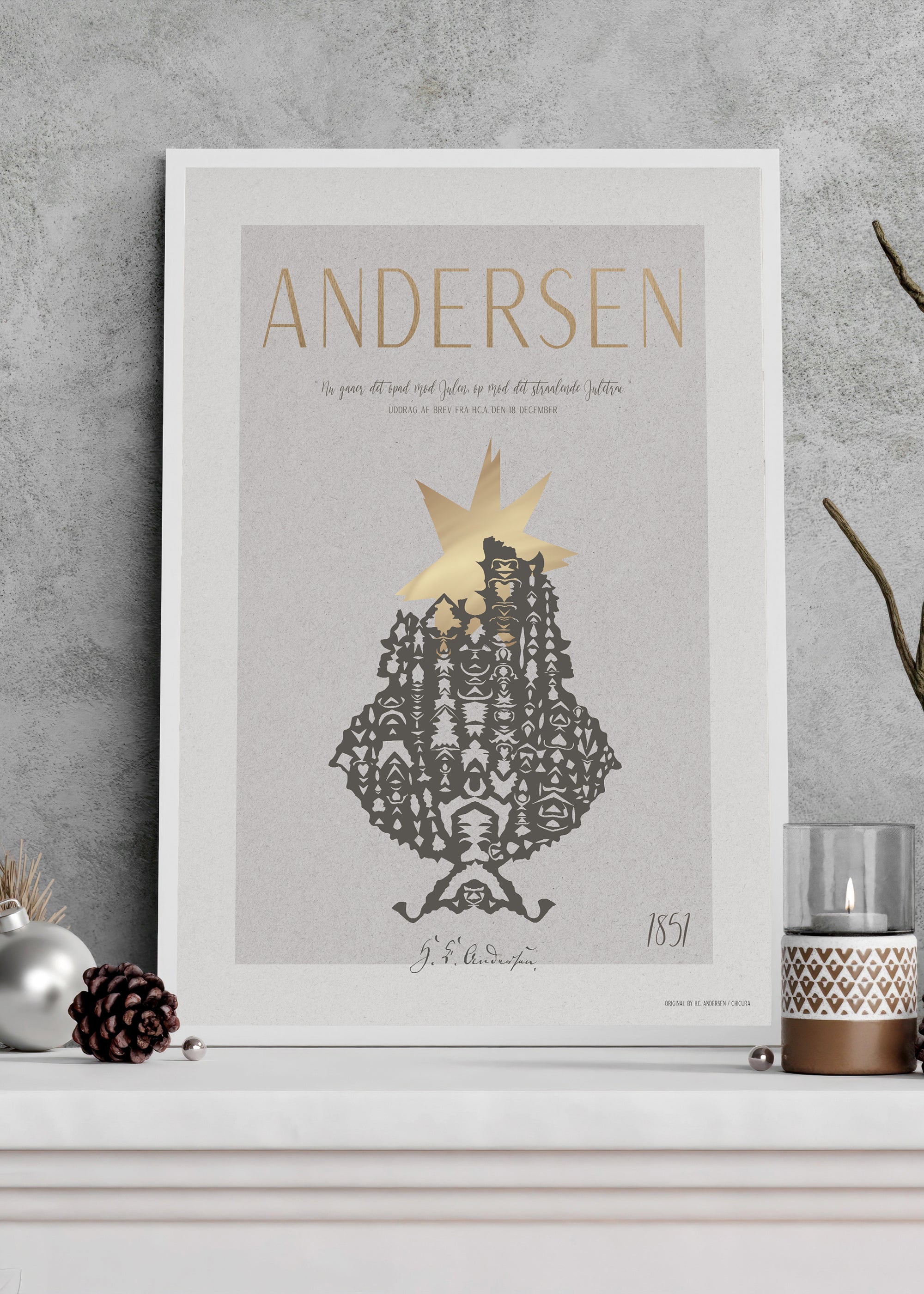 ChiCura Posters H.C. Andersen - Strålende Juletræ Posters / H.C. Andersen Christmas 2. Dansk Plakat Citater