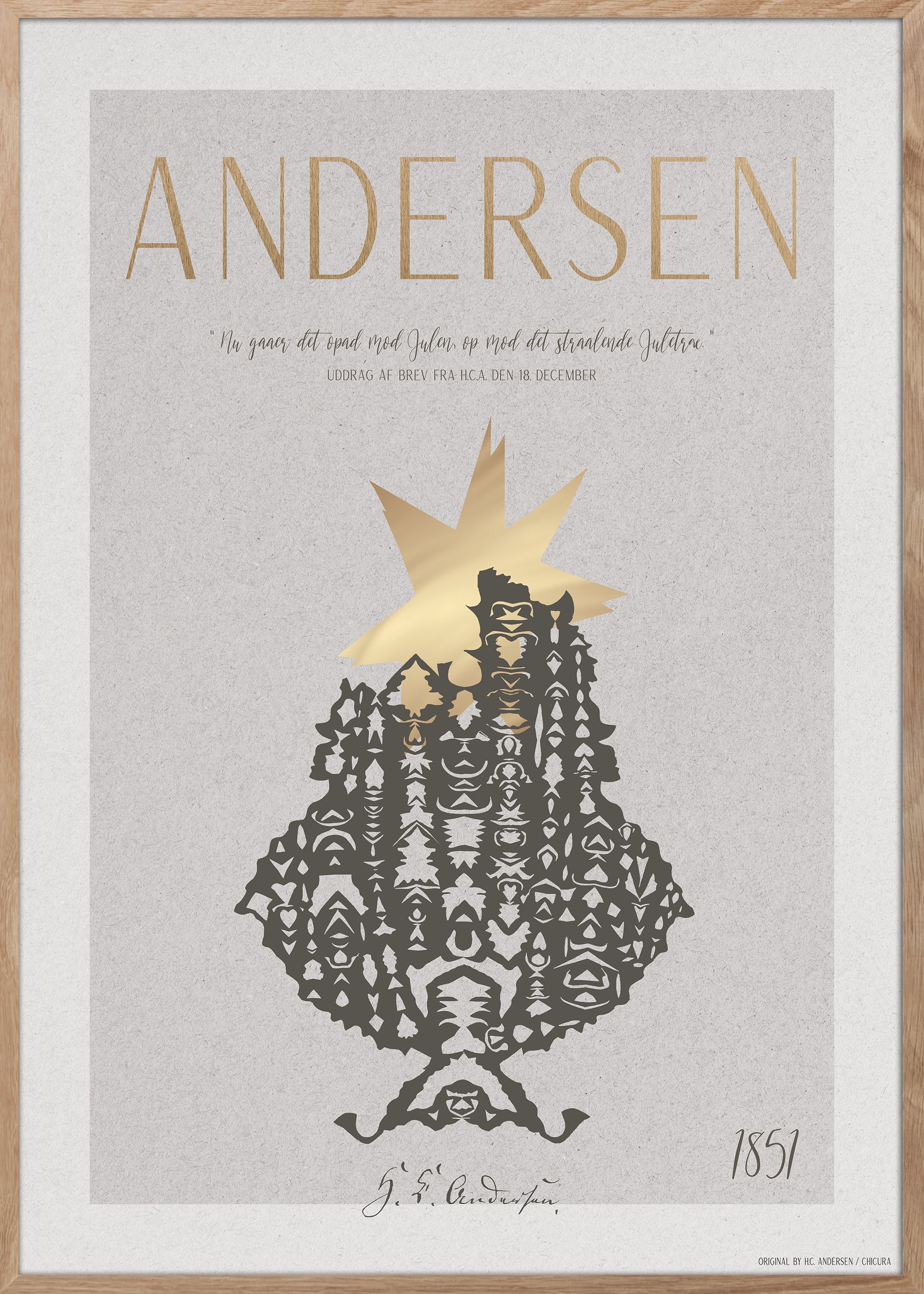 ChiCura Posters H.C. Andersen - Strålende Juletræ Posters / H.C. Andersen Christmas 2. Dansk Plakat Citater