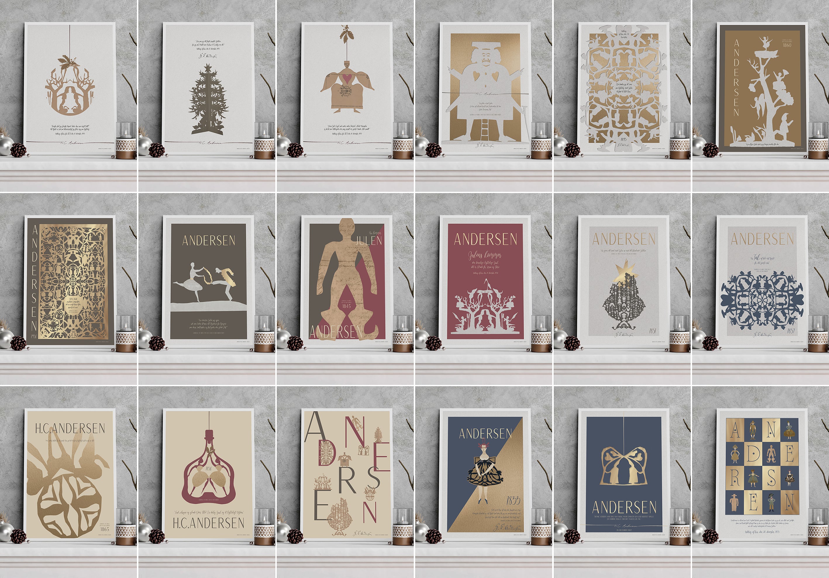 ChiCura Posters H.C. Andersen - Taknemmeligt Hjerte Posters / H.C. Andersen Christmas 2. Dansk Plakat Citater