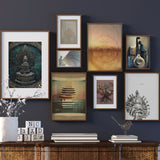 Mindful Heart - Image Wall No. 2 - with brown oak frames