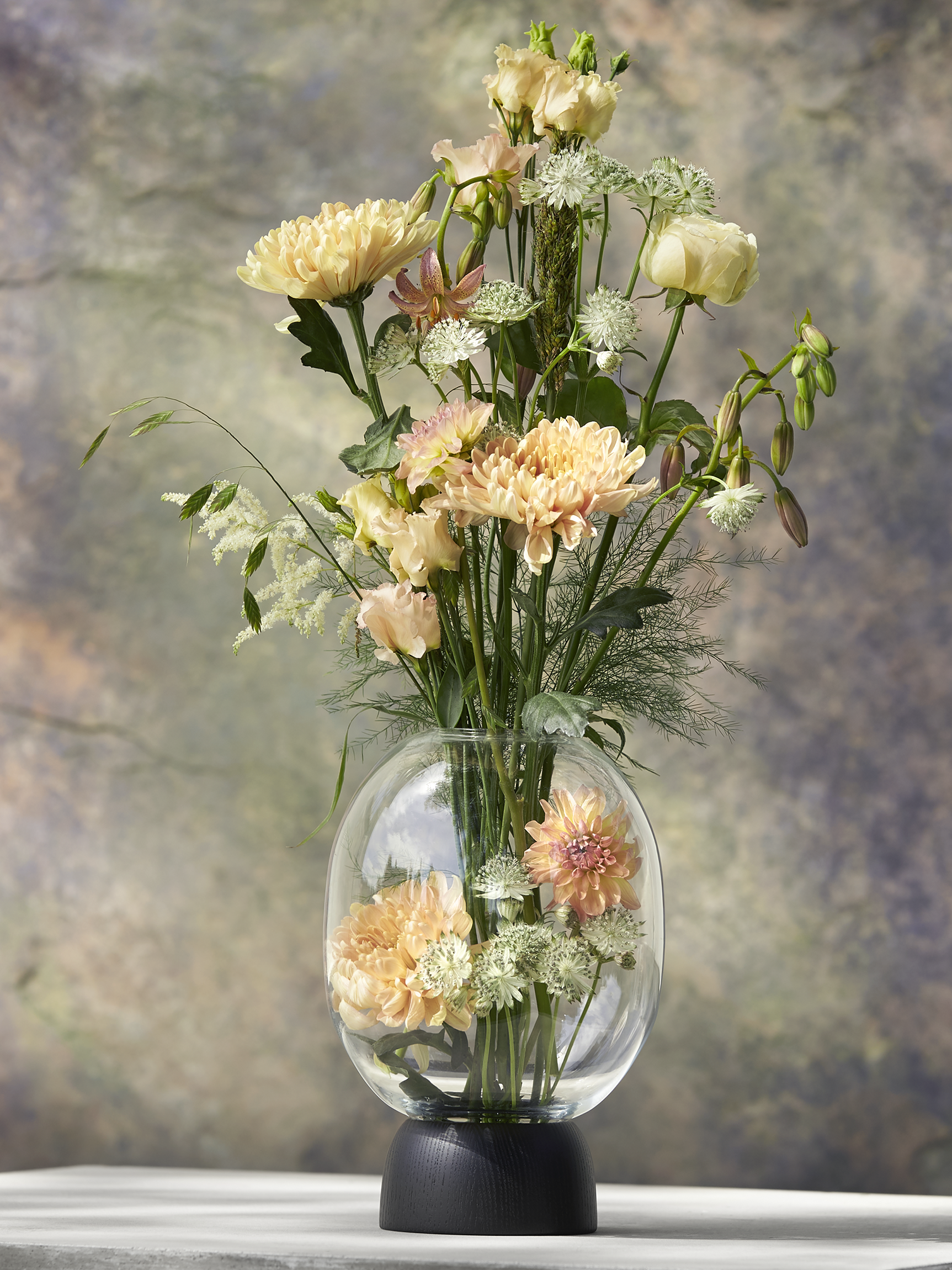 ChiCura Living, Art & Frames Morchella Vase Oak/Clear Glass, h. 27 cm Living / Containers & Vases Oak / Clear