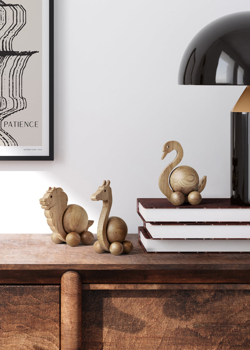 ChiCura Aps Spinning Lion - Medium Living / Wooden Figures Oak