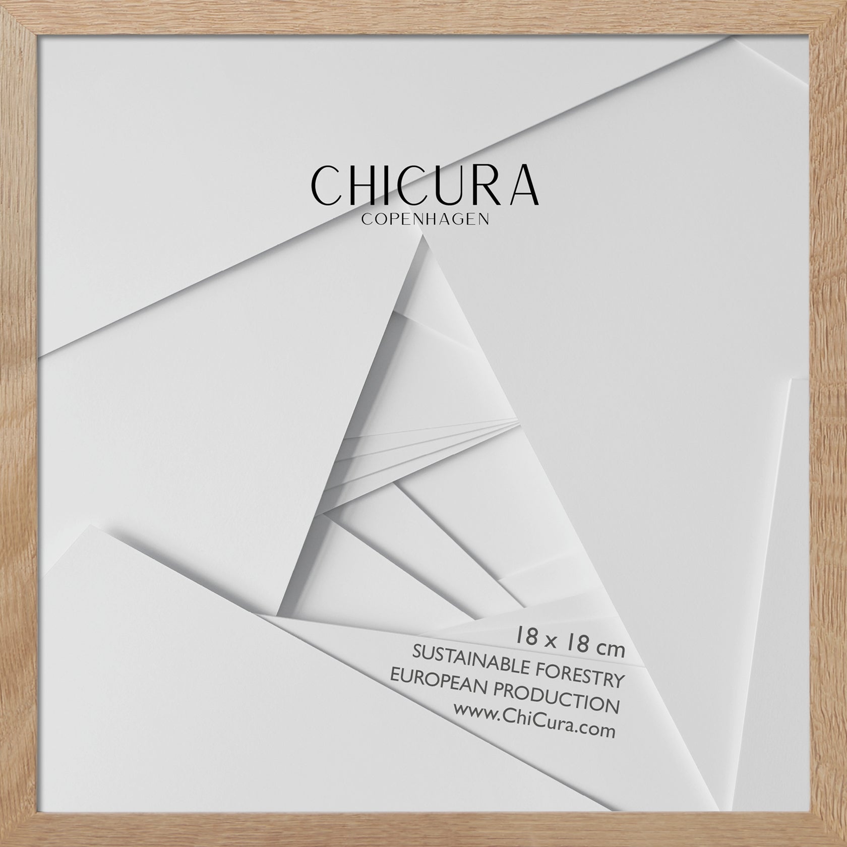 ChiCura Living, Art & Frames Træramme - 18x18cm - Egetræ - Glas Frames / Wood Oak