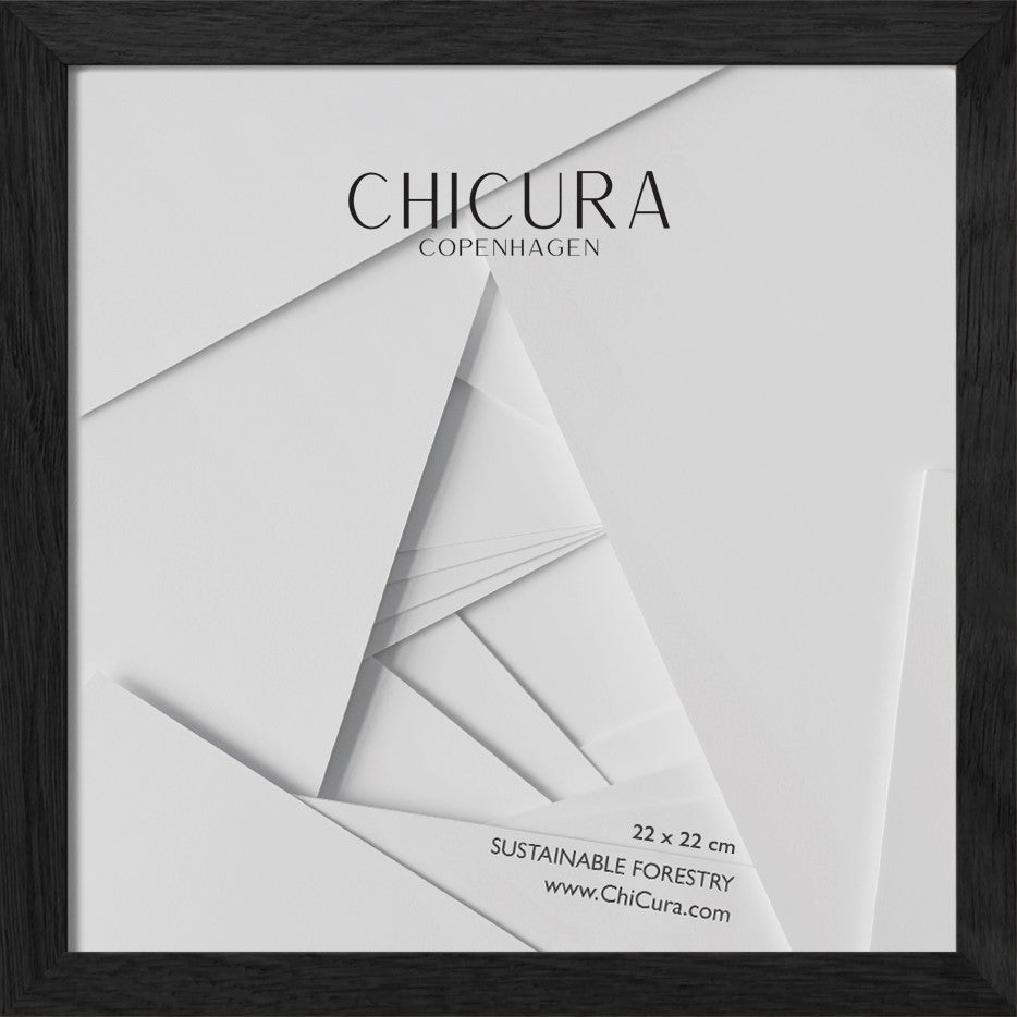 ChiCura Living, Art & Frames Træramme - 22x22cm - Sort - Glas Frames / Wood Black