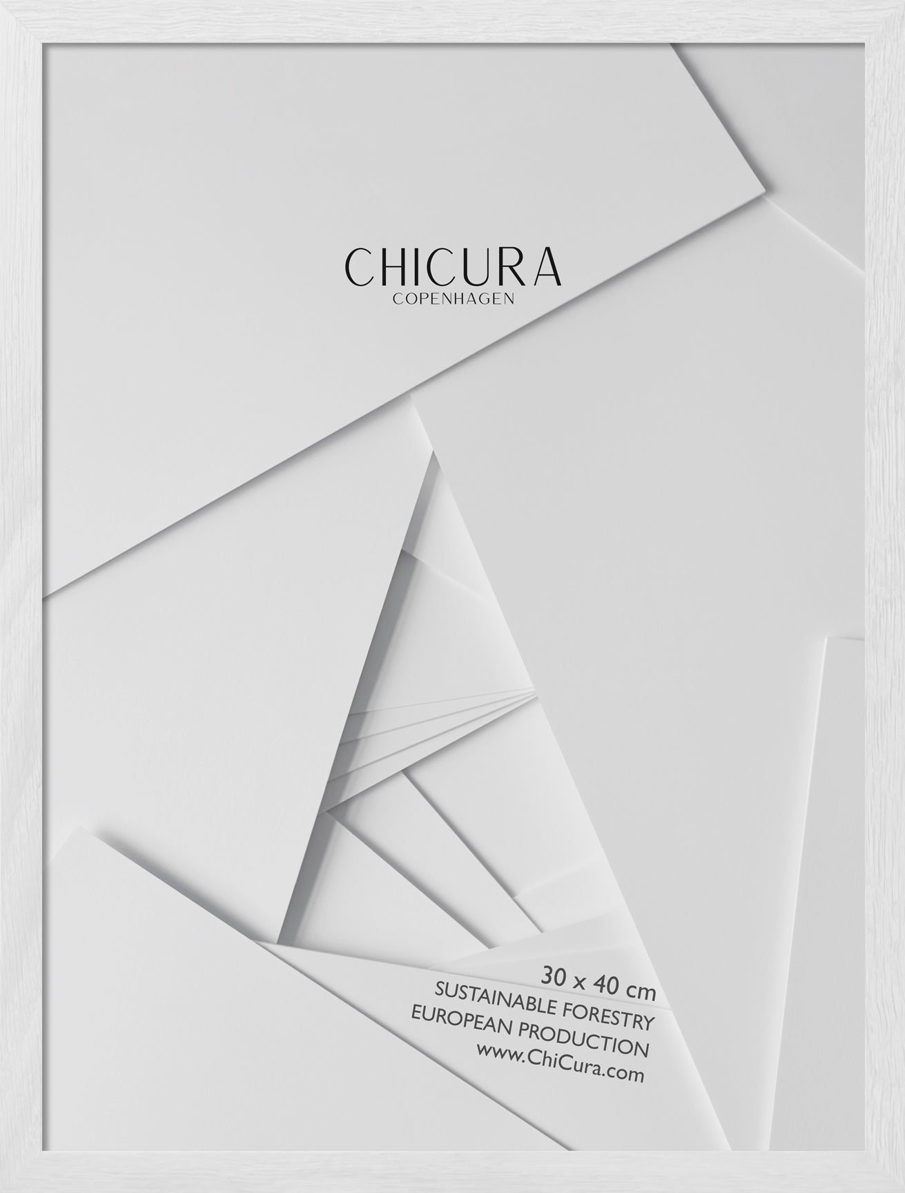 ChiCura Living, Art & Frames Træramme - 30x40cm - Hvid - Anti-reflektiv Akrylglas Frames / Wood Solid White