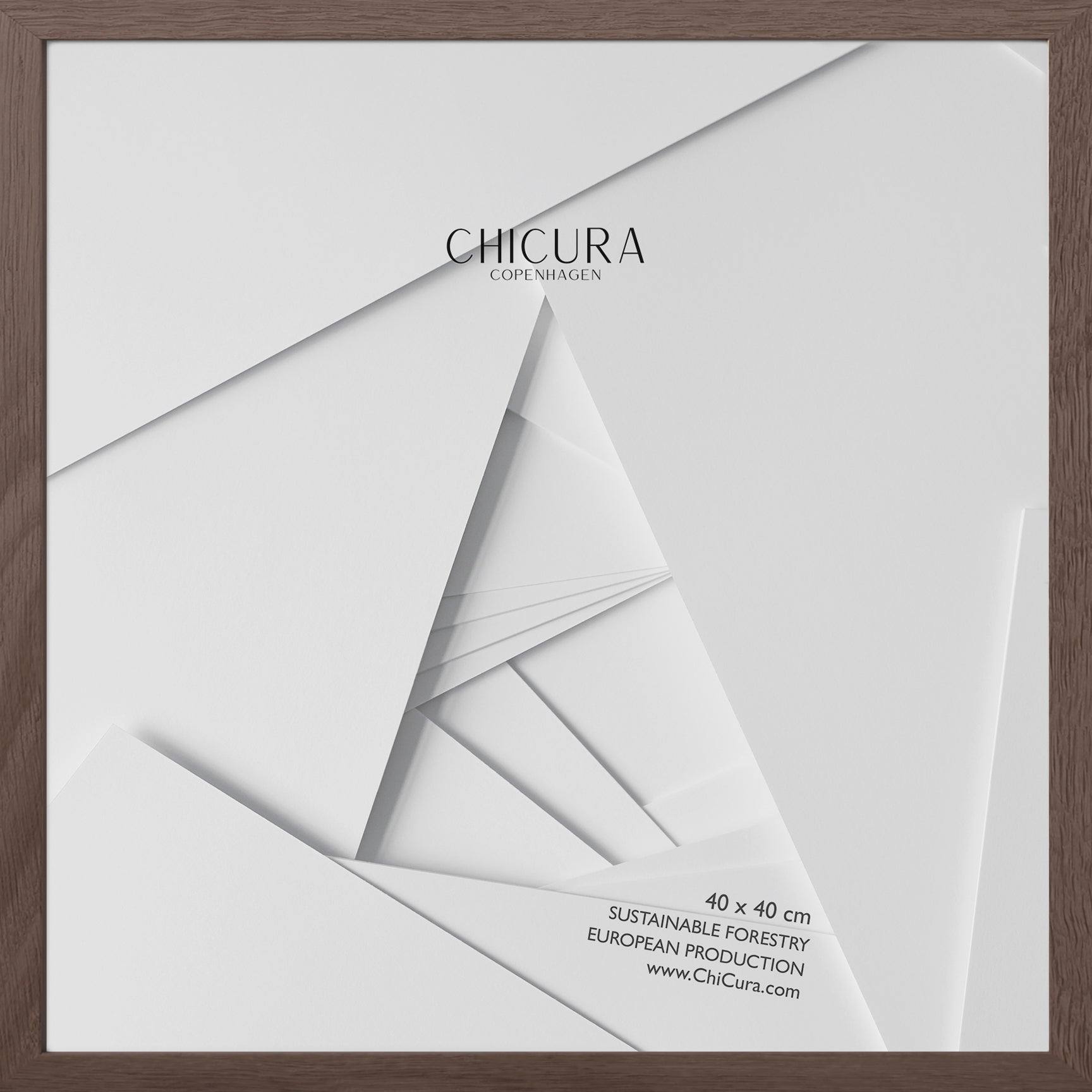 ChiCura Living, Art & Frames Træramme - 40x40cm - Brun Egetræ - Anti-reflektiv Akrylglas Frames / Wood Solid Brown