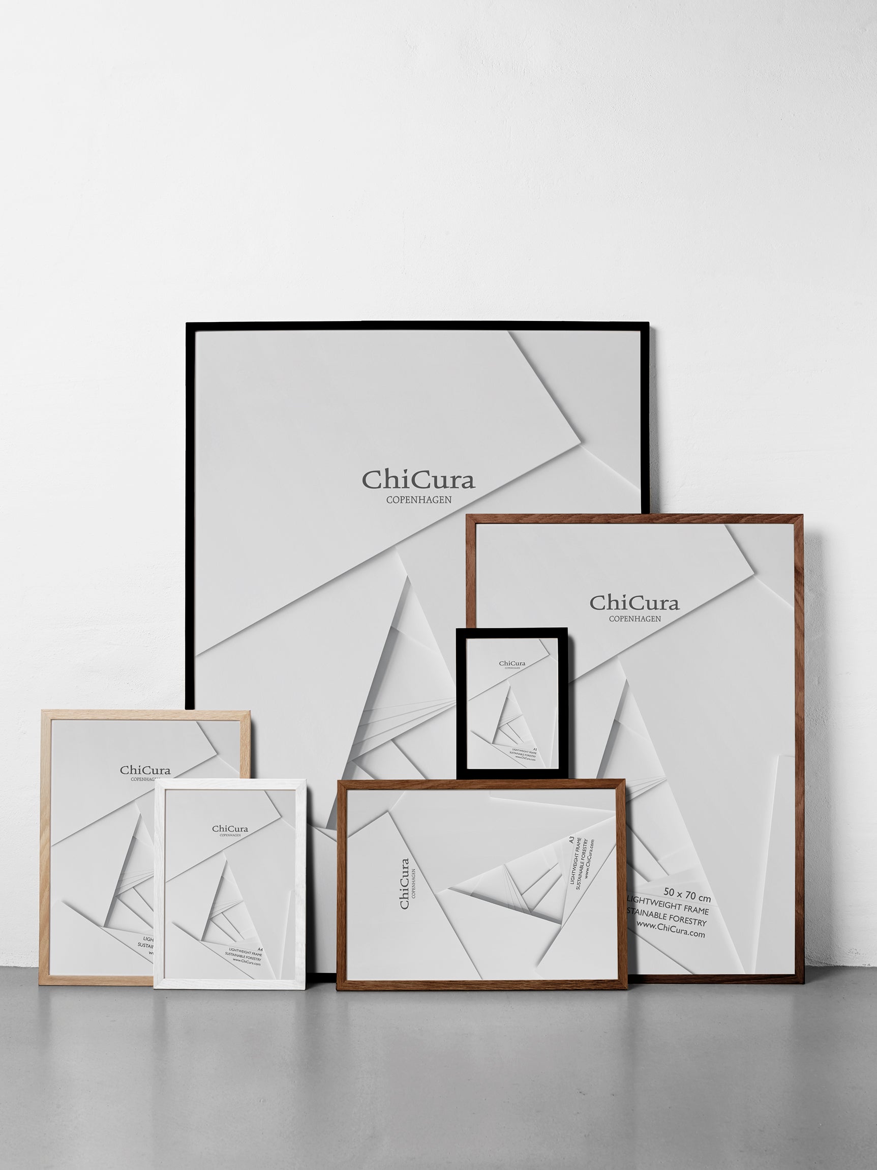 ChiCura Living, Art & Frames Træramme - 50x50cm - Brun Egetræ - Glas Frames / Wood Dark Oak