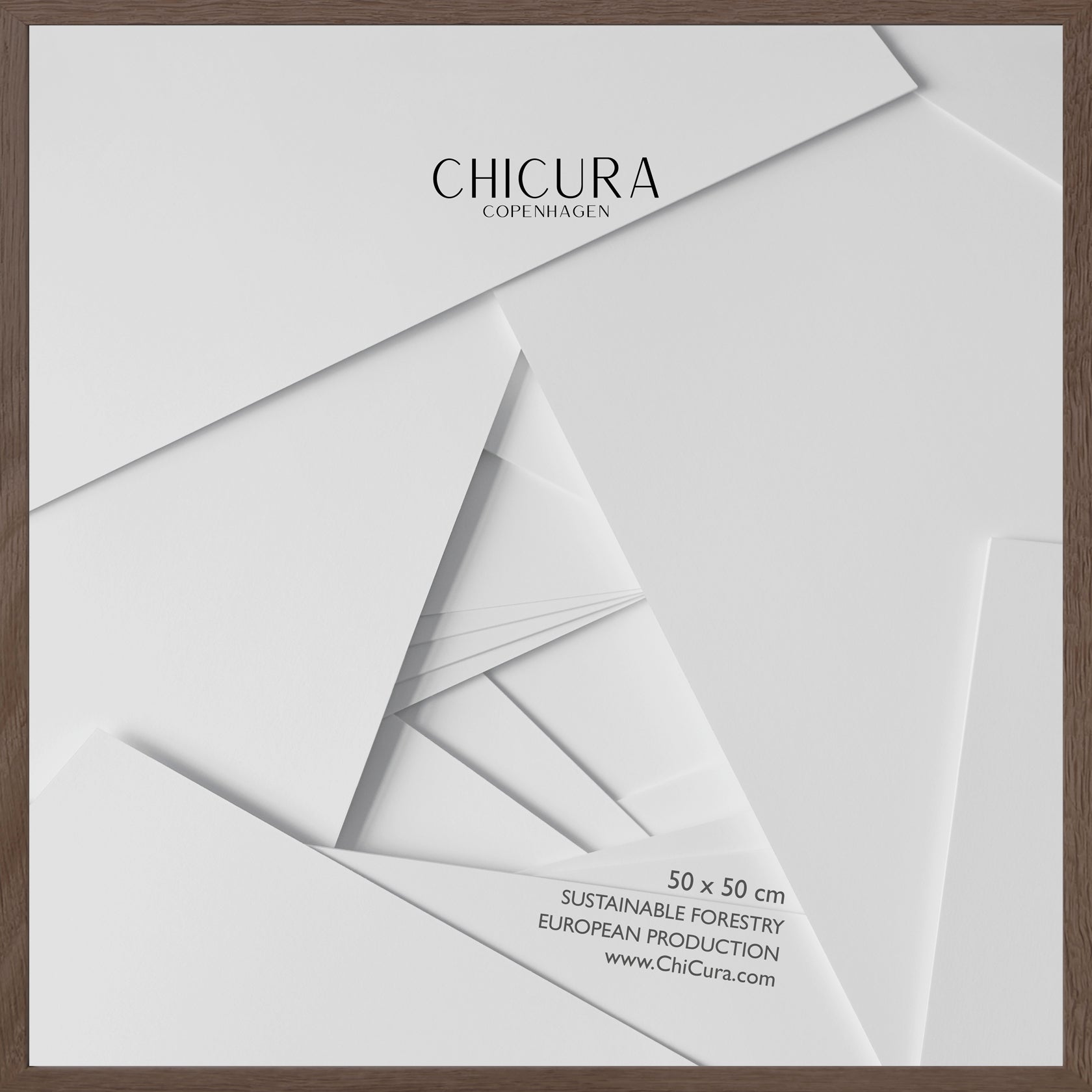 ChiCura Living, Art & Frames Træramme - 50x50cm - Brun Egetræ - Glas Frames / Wood Dark Oak
