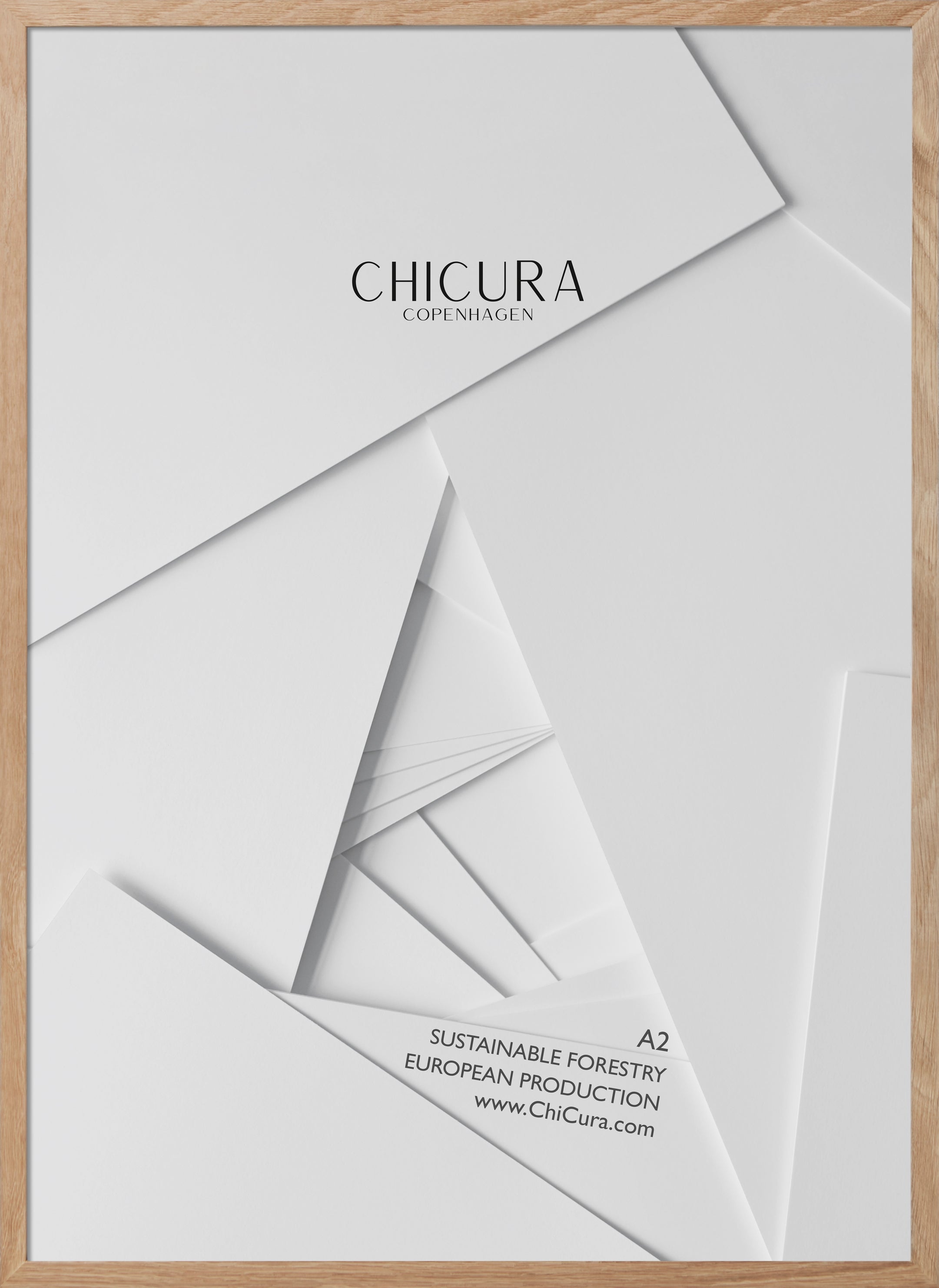 ChiCura Living, Art & Frames Træramme - A2 - Egetræ - Anti-reflektiv Akrylglas Frames / Wood Solid Oak