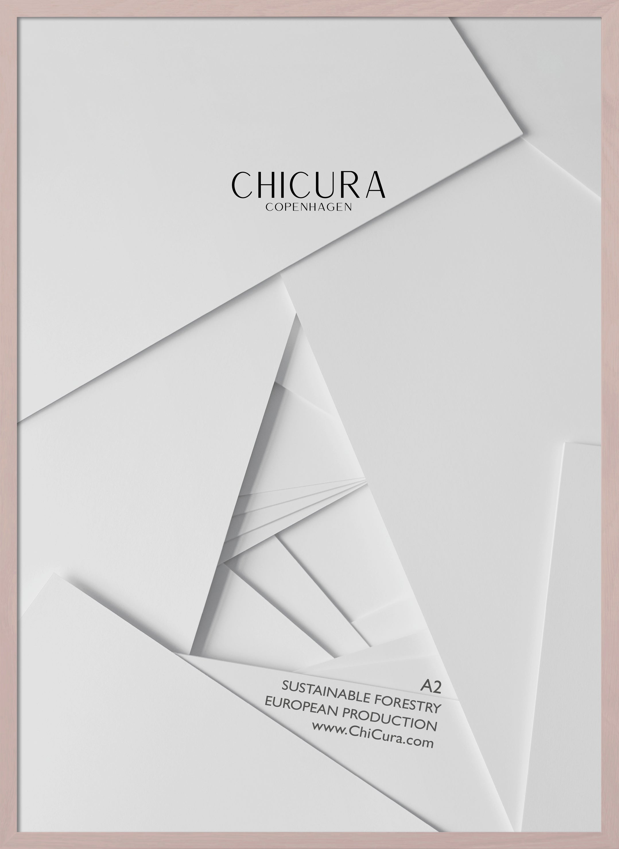 ChiCura Living, Art & Frames Træramme - A2 - Rosa - Glas Frames / Wood Rose