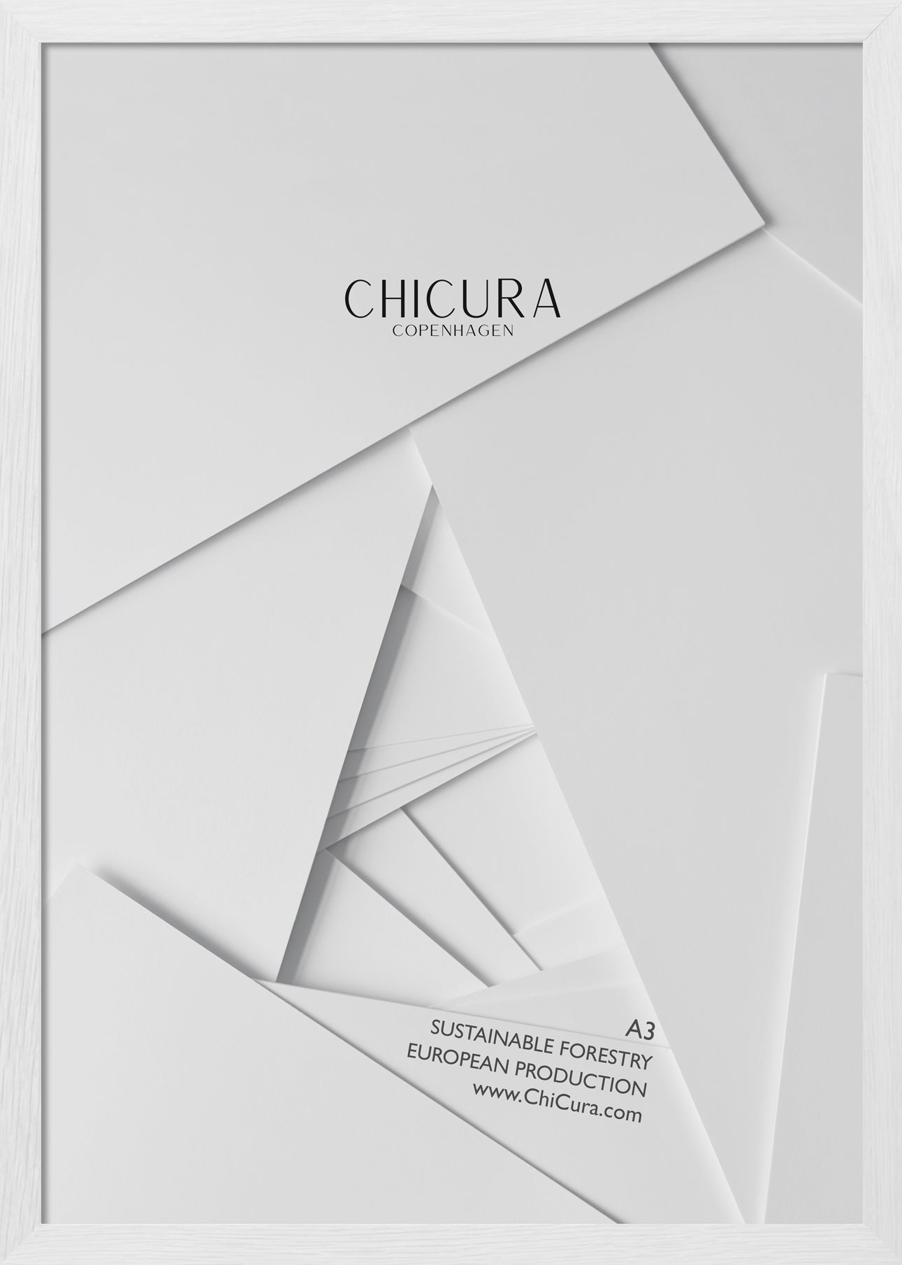 ChiCura Living, Art & Frames Træramme - A3 - Hvid - Glas Frames / Wood Solid White