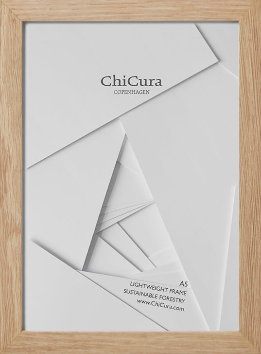 ChiCura Aps Træramme - A5 - Egetræ - Anti-reflektiv Akrylglas Frames / Wood Oak