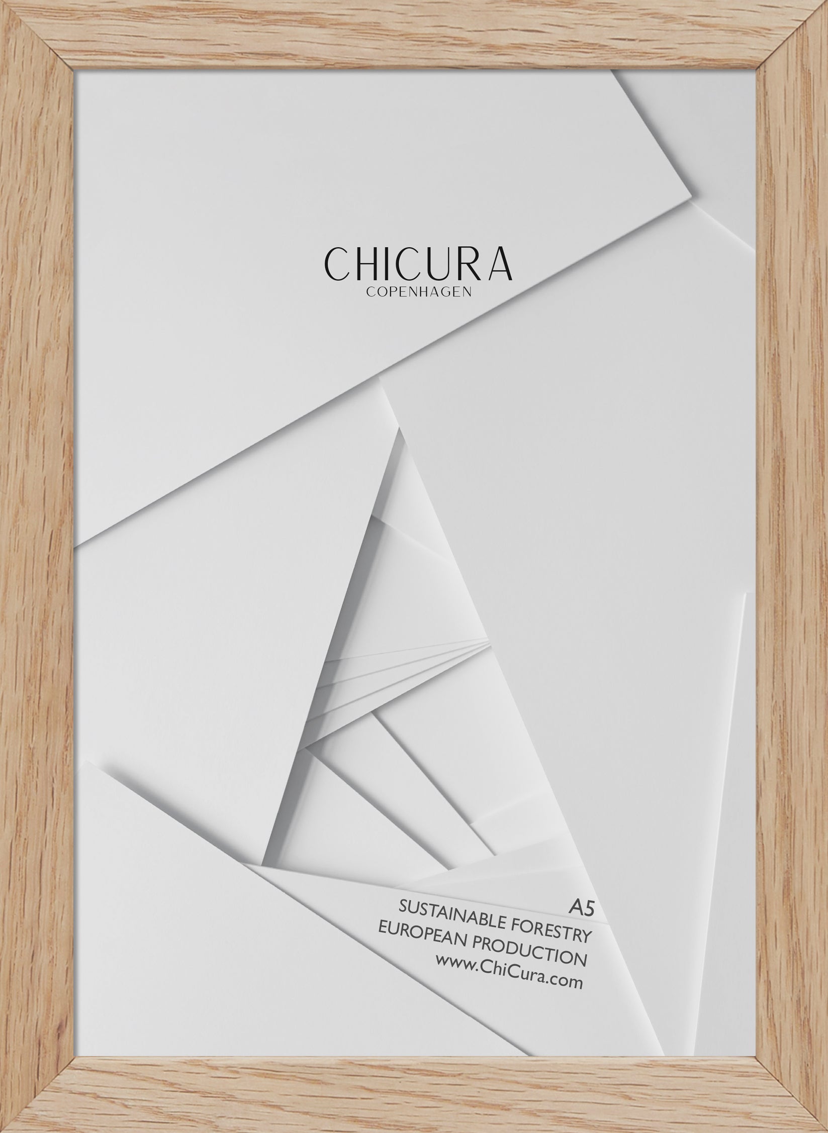 ChiCura Living, Art & Frames Træramme - A5 - Egetræ - Anti-reflektiv Akrylglas Frames / Wood Solid Oak