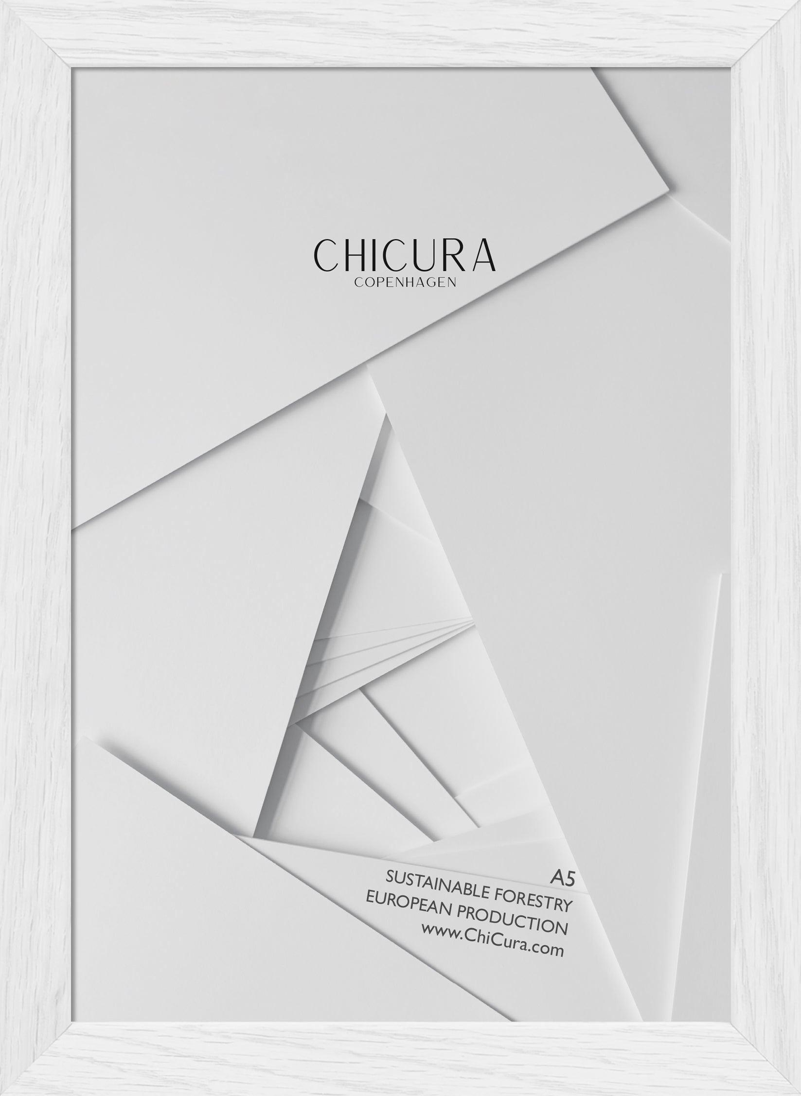 ChiCura Living, Art & Frames Træramme - A5 - Hvid - Glas Frames / Wood Solid White