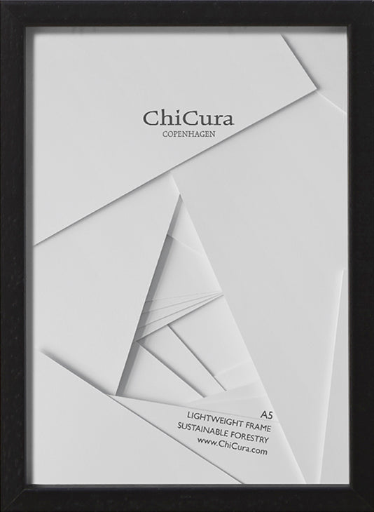 ChiCura Living, Art & Frames Træramme - A5 - Sort - Glas Frames / Wood Black