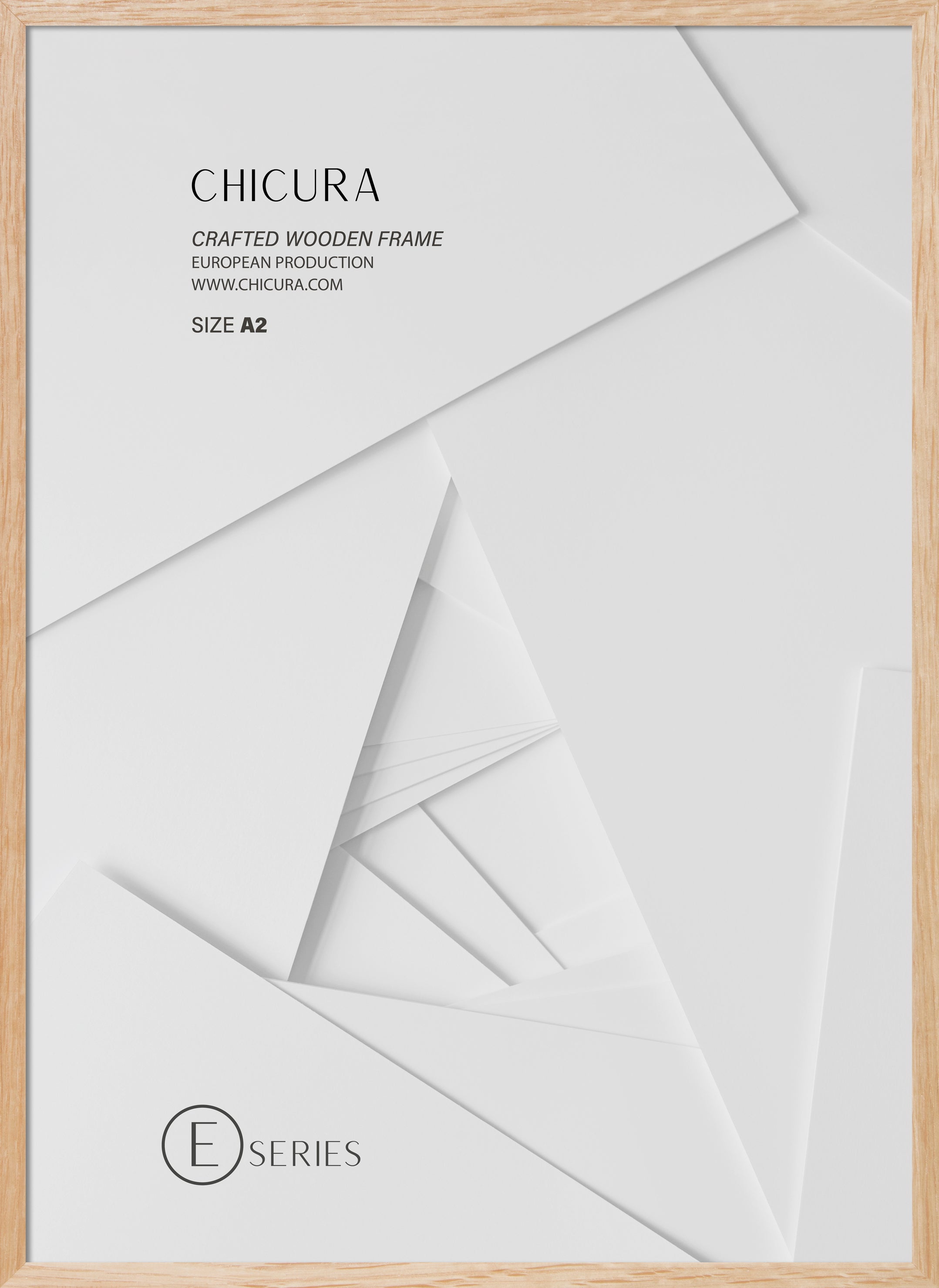 ChiCura Living, Art & Frames Træramme E - A2 - Egetræ - Anti-reflektiv Akrylglas Frames / Wood E-Series Oak