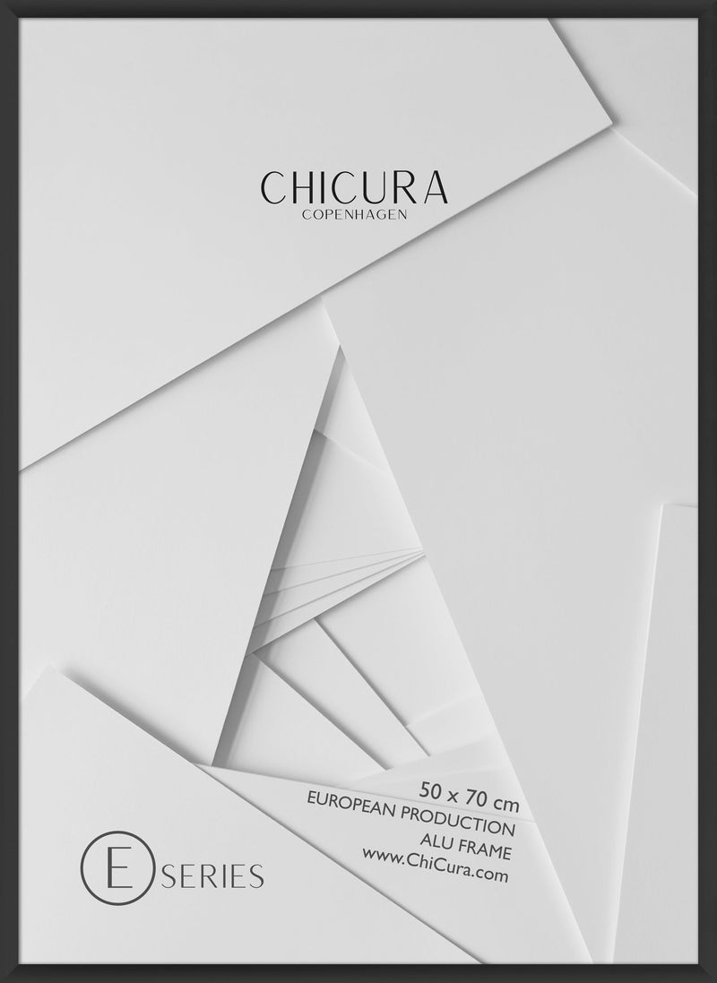 ChiCura Aps Alu Ramme E - 50x70cm - Sort - Glas Frames / Alu Black