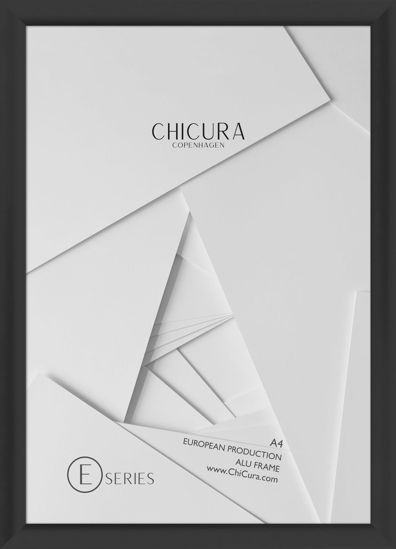 ChiCura Aps Alu Ramme E - A4 - Sort - Glas Frames / Alu Black