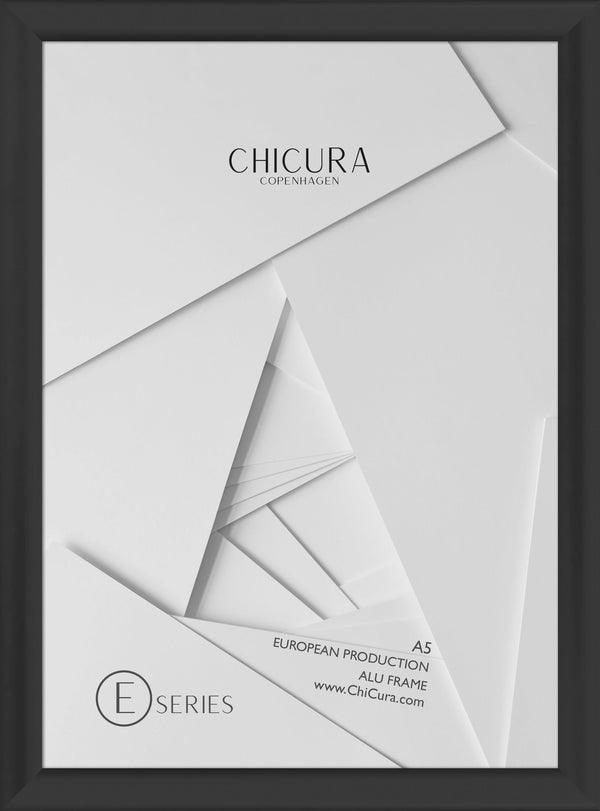 ChiCura Aps Alu Ramme E - A5 - Sort - Glas Frames / Alu Black