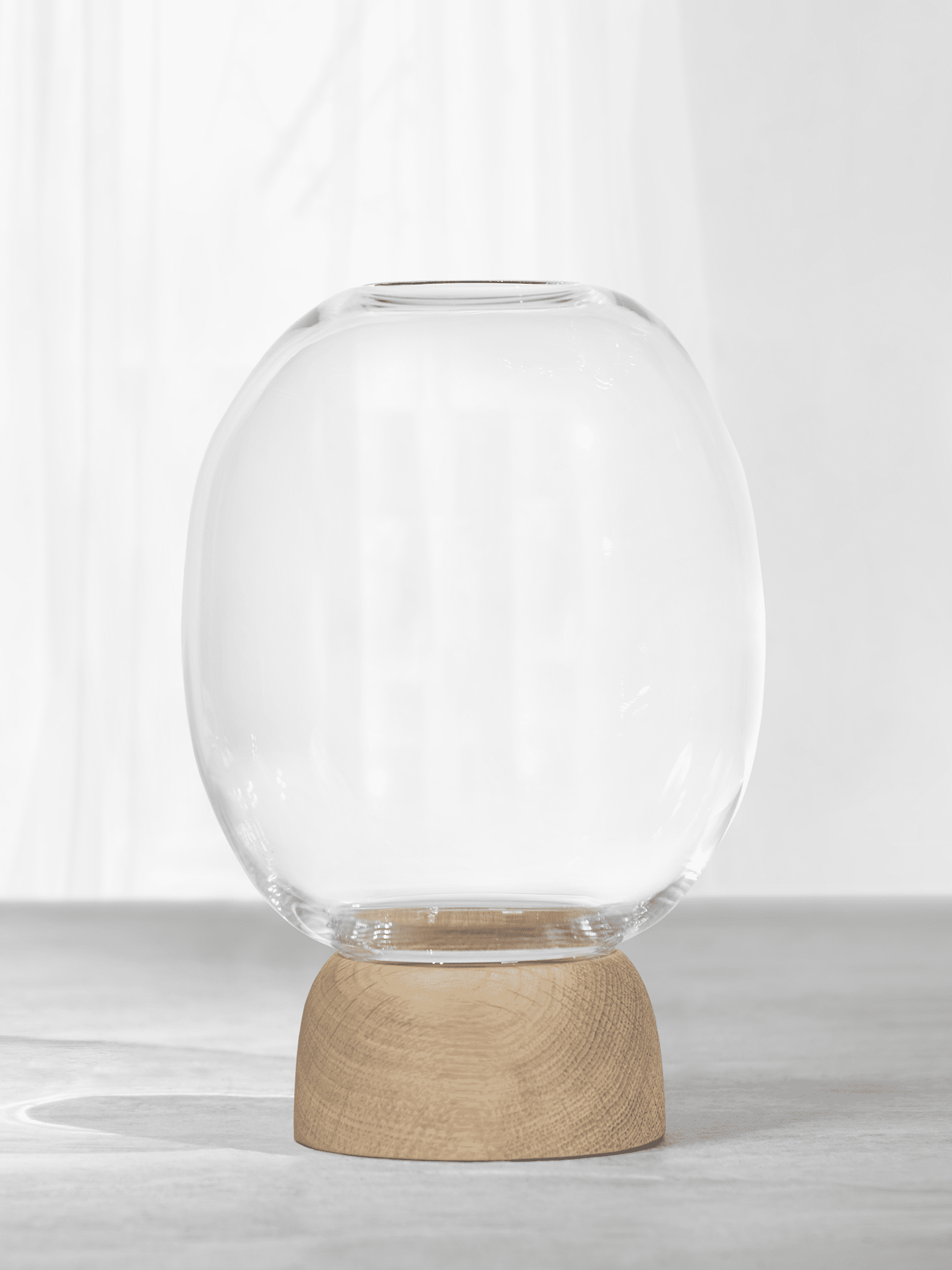 Morchella Vase Oak/Clear Glass, h. 27 cm - ChiCura Copenhagen DK -