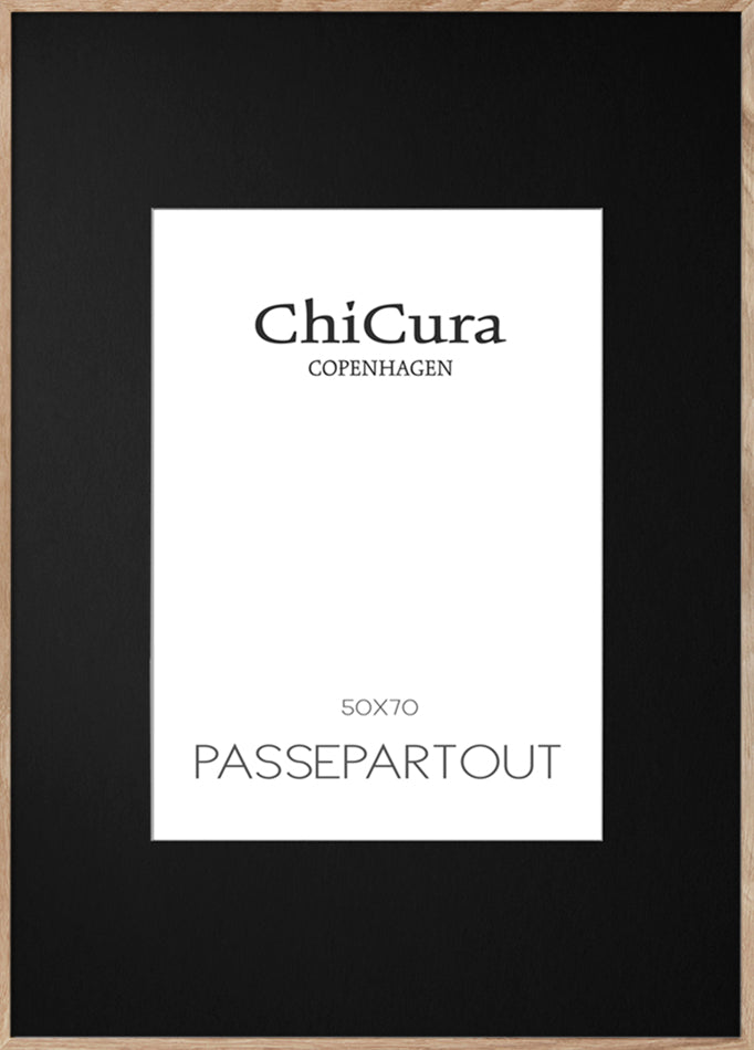 Passepartout Sort - 40x50cm (Billede: 30x40cm) - ChiCura Copenhagen DK -