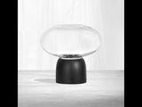 Porcini Vase Black/Clear Glass, h. 22 cm